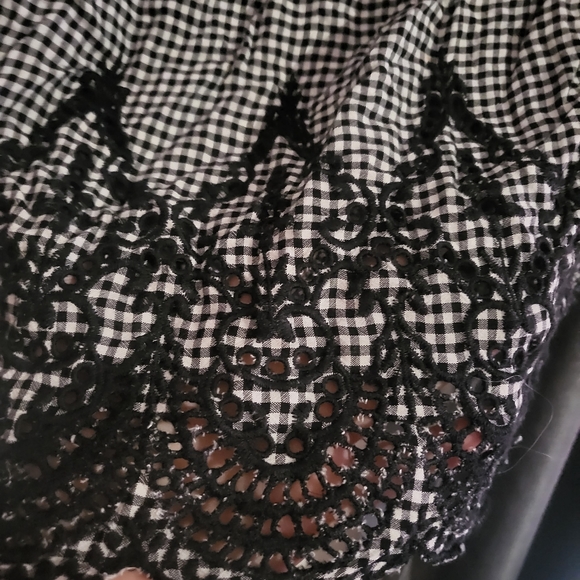 City Chic Boho Check Lace Off the Shoulder Top XL 22 - Picture 5 of 5